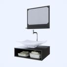 Gabinete Para Banheiro Full Black 50 + Kit Acessórios Gabinete Para Banheiro Full Black 50 + Kit Acessórios