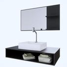 Gabinete Para Banheiro Full Edition Black 80 Kit Completo