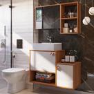 Gabinete para Banheiro Lotus Movelove 80cm com Espelho 3 Portas Cuba Sobrepor