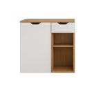 Gabinete para Banheiro Prisma Ma 60cm Amêndola e Branco com Porta, Gaveta e Nicho Liberty Móveis