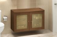 Gabinete para Banheiro Taj Mahal 1mt com Tela de Rattan MDF