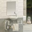 Gabinete para Banheiro Vidro Glass 80cm Branco com Cuba Branca Gabinete para Banheiro Vidro Glass 80cm Branco com Cuba Branca