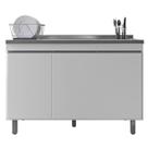 Gabinete Para Cozinha 3 Portas Malu Branco 120cm Sem Tampo