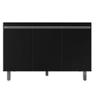 Gabinete Para Cozinha 3 Portas Malu Preto 120cm Sem Tampo Gabinete Para Cozinha 3 Portas Malu Preto 120cm Sem Tampo
