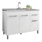 Gabinete para Pia 1,20m Armário Cozinha Balcão Multiuso - Branco Gabinete para Pia 1,20m Armário Cozinha Balcão Multiuso - Branco