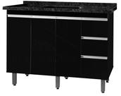 Gabinete Para Pia de 1.20 Metro balcão 100% MDF com Puxador em Alumínio inteiro chapa de 15mm ultimas unidades cor Preto fosco Gabinete Para Pia de 1.20 Metro balcão 100% MDF com Puxador em Alumínio inteiro chapa de 15mm ultimas unidades cor Preto fosco