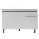 Gabinete Pia 3 Portas 1 Gaveta Pop Branco 120cm Sem Tampo Nathan Móveis