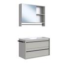 Gabinete Suspenso 80cm Arenas Toalheiro Lavatório Espelheira Conjunto para Banheiro CJ8030.20A Gabinete Suspenso 80cm Arenas Toalheiro Lavatório Espelheira Conjunto para Banheiro CJ8030.20A