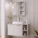 Gabinete Suspenso Banheiro Noruega 80cm com Cuba e Espelheira Treviso Branco Gabinete Suspenso Banheiro Noruega 80cm com Cuba e Espelheira Treviso Branco