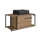 Gabinete Suspenso Para Lavabo 80cm P1019 Mel com Cuba Ametista Preta Gabinete Suspenso Para Lavabo 80cm P1019 Mel com Cuba Ametista Preta