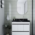 Gabinete/toucador para Banheiro Anna 80cm com Cuba Esculpida em Porcelanato