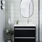 Gabinete/toucador para Banheiro Anna 80cm com Cuba Esculpida em Porcelanato