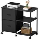 Gabinete YeTom con 2 Cajones de Tela y Ruedas, Negro