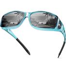 Gafas de Conducción Nocturna Each Cool para Usar Sobre Lentes, Polarizadas y Antirreflejo UV400 para Hombre y Mujer (Lente Gris / Marco Azul Transparente)