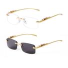Gafas de sol ADE WU Vintage sin montura con armazón retro dorado para mujer y hombre
