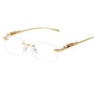 Gafas de Sol ADE WU Vintage sin Montura Retro con Montura Dorada para Hombre y Mujer