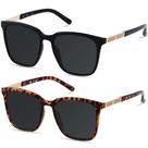 Gafas de Sol Cuadradas XL LYZOIT UV400 para Mujer 2 Paquetes