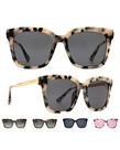 Gafas de Sol DIFF Bella Cuadradas Oversized Color Crema con Estilo Carey para Mujer
