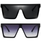 Gafas de Sol Dollger Cuadradas Sobredimensionadas para Mujer y Hombre Negro/Gris