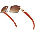 Gafas de Sol Dollger Rectángulo Sin Montura con Lentes estilo Veta de Madera