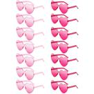 Gafas de Sol Geopty en Forma de Corazón Color Fucsia para Mujer, Paquete de 14