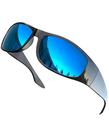 Gafas de sol grinderPUNCH deportivas retro polarizadas con montura azul