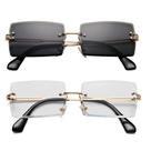 Gafas de sol Hycredi rectangulares sin montura para hombre/mujer Blanco + Negro Gafas de sol Hycredi rectangulares sin montura para hombre/mujer Blanco + Negro