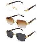 Gafas de sol Hycredi sin montura, rectangulares estilo retro Y2K Gafas de sol Hycredi sin montura, rectangulares estilo retro Y2K
