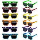 Gafas de Sol KIMOBER Mosaico Pixelado Gamer Paquete de 12 en 6 Colores