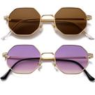 Gafas de sol PORADAY cuadradas retro octagonales de metal para mujer/hombre