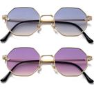 Gafas de sol PORADAY Octágono Retro Cuadrado para Mujeres/Hombres