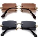 Gafas de sol PORADAY Rectangulares sin Montura UV400 Color Vintage Caramelo