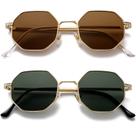 Gafas de Sol PORADAY Retro Octágono Cuadrado para Mujer/Hombre Oro