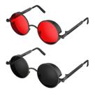 Gafas de Sol PROUDDEMON Retro Góticas Steampunk con Lentes Redondas de Metal