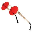 Gafas de Sol Redondas Steampunk AIEYEZO con Armazón Metálico 100% Bloqueo UV