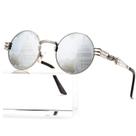 Gafas de Sol Redondas Steampunk AIEYEZO con Lentes Espejo Plata