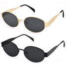 Gafas de Sol Retro Ovaladas DIMENSIP con Montura Dorada para Mujer y Hombre