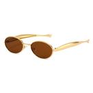 Gafas de Sol Retro Ovaladas SUNBSR con Montura Metálica Dorada UV400 para Mujer/Hombre