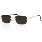 Gafas de Sol Retro Rectangulares TYA Y2k Doradas para Mujer en Negro