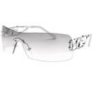 Gafas de Sol SENMARIES Y2K sin Montura con Marco Metálico y Diseño de Llama UV400