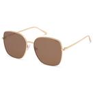 Gafas de Sol SOJOS a la Moda Sobredimensionadas Cuadradas SJ1146 Oro/Marrón