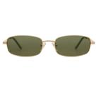 Gafas de Sol SOJOS Y2K Rectángulo Delgado SJ1187 Dorado/Verde Oscuro