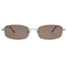 Gafas de Sol SOJOS Y2k Rectángulo Estrecho SJ1187 Plata/Marrón