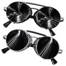 Gafas de Sol Sunier Retro Redondas Steampunk UV400 Negros y Rojos Paquete de 2 Gafas de Sol Sunier Retro Redondas Steampunk UV400 Negros y Rojos Paquete de 2