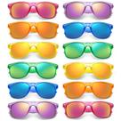 Gafas de Sol SUNOVELTIES Retro con Lentes Espejadas de Neón, Paquete de 12