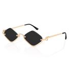 Gafas de sol TYA Retro Y2K para mujer semirrimless doradas UV400