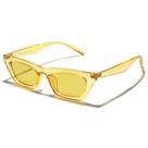 Gafas de Sol VANLINKER Pequeñas de Tendencia Estilo Ojo de Gato Delgado con Lentes Amarillas