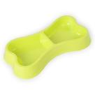 Gaiola de pássaros banhos de pássaros tigelas de plástico para cães em forma de osso cor doce alimentador de cães tigelas de cabeça dupla ecológicas verde claro