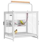 Gaiola de transporte de pássaros VIVOHOME em ferro forjado 48 cm branca Gaiola de transporte de pássaros VIVOHOME em ferro forjado 48 cm branca