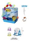 Gaiola Hamster 3 Andares Tubo Luxo Azul + Globo + Bebedouro